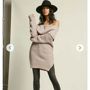 Foldover off the shoulder sweater